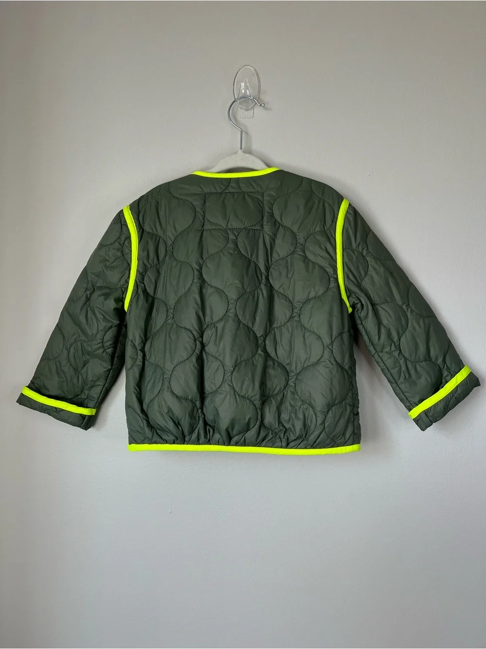 Polo Ralph Lauren Kids 2T Olive Quilted Kids Bomber Jacket Neon Trim STREETWEAR